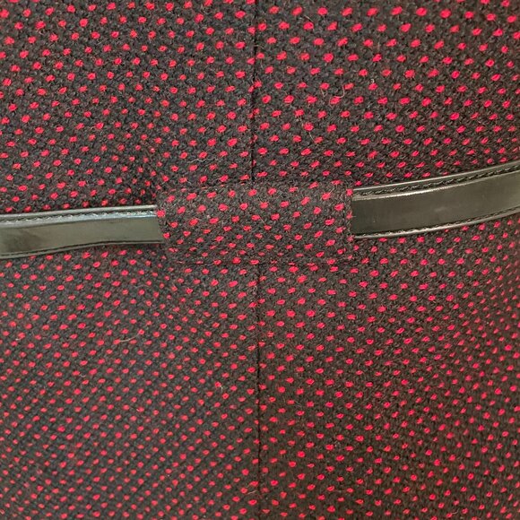 TAHARI SKIRT SUIT RED AND BLACK WOOL BLEND JACKET BLACK SKIRT SIZE 14 - Picture 7 of 16